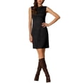 thumbnail image 1 of VESTIDO DE ANTE SINTÉTICO SIN MANGAS CON CUELLO BARCO PARA MUJERES INSPIRE CHIC TALLA XL NEGRO, 1 of 6