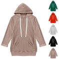 thumbnail image 6 of TANGNADE Oversized Hoodie Dress First Ones Hoodies Women's Casual Pullover Long Sleeve Split Hem, Black S, 6 of 6