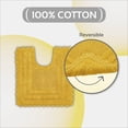 thumbnail image 7 of Better Trends 20" x 20" U-Shape Toilet Rug 100% Cotton Tufted Bathroom Rug, Contour Mat, Water Absorbent, Reversible, Machine Washable, (Yellow) Lilly Crochet Collection, 7 of 7
