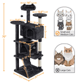 thumbnail image 4 of Yaheetech 70.1" Large Multi-Level Cat Tree with Double Condos & 3 Perches, Black, 4 of 8
