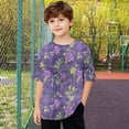 thumbnail image 4 of Virmaxy (5-15 Years) Boys Girls Fashion Casual Shirt Teenagers Solid Color Short Sleeve Round Neck Top Summer Loose Casual Trendy Pullover Shirt Multicolor-33 10 Years, 4 of 8