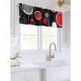 thumbnail image 3 of Valances for Windows Abstract Red Rod Pocket Cafe Window Treatments Valance Curtains for Kitchen Bathroom Laundry Basement Windows 42"x18", 3 of 9
