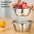 11" 304 Stainless Steel Colander With Bowl Set Of 2 Kitchen Strainer
