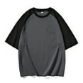 thumbnail image 2 of MNCEKFOD Men's Basic T Shirts Oversized Color Block Fashionable Wide Short Sleeved Tshirts Round Neck Leisure Mens Tops Grey 8XL, 2 of 3