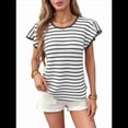 thumbnail image 4 of Blusas de Punto de Corta para Mujer, Cuello Redondo de Verano con Volantes, Color , Talla XL, 4 of 10