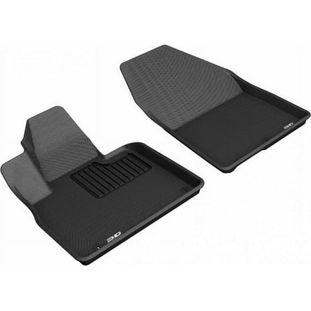 3D MAXpider 2019-2023 Fits Hyundai Santa Fe 1st Row Black Kagu Carbon Fiber Embossed Pattern Floor Mat L1HY09311509