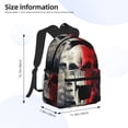 thumbnail image 3 of Lafuoo Red And White Screaming Demon Skull Pattern Casual Backpack, Large Capacity Adjustable Shoulder Strap Computer Backpack, Unisex, Suitable for Campus, Business,Travel-One Size, 3 of 6
