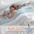 thumbnail image 4 of 3 Piece Sky Blue Ocean Starfish Duvet Cover Set Twin Size, Microfiber Comforter/Quilt Cover with Corner Ties and 2 Pillowcases, Summer Coastal Coral Conch All Season Soft Bedding with Zipper Closure, 4 of 8