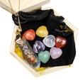 thumbnail image 2 of Natural Colorful Crystal Agate Love Small Ornaments Irregular Pendant Gift Box Wooden Box Set, 2 of 8