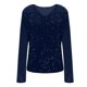 thumbnail image 5 of Karight Women's Sparkly Velvet Shirts, Long Sleeve V-Neck Slim Fit Sequin Tees Casual Party Fashion Outfits, 5 of 5
