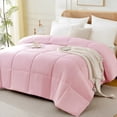 thumbnail image 2 of YEPCLUB Comforters Full size, Duvet Insert, All Season Duvet, Pink Down Alternative Hotel Comforter, Lightweight Quilt with Corner Tabs, Machine Washable (Pink, Full 82x86 Inches), 2 of 10