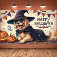 thumbnail image 3 of Decorative Design Happy Halloween Banner Dog Costume Polyester Material Pumpkin Decoration for Halloween Party Fall Festival Indoor Decoration, 3 of 9