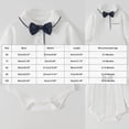 thumbnail image 3 of mgoYE Infant Baby Boy Formal Dress Shirt Bodysuit Long Sleeve Button Up One-Piece Collar Romper Jumpsuit Wedding Party, 3 of 9