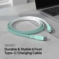 thumbnail image 2 of Powertek USB-C to USB-C Two-Tone Pastel Fast Charge Cable, 6 ft, Mint, 2 of 7