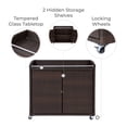 thumbnail image 3 of Teamson Home Veronica Rolling Outdoor PE Rattan Bar Cart, Brown, 3 of 13