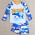 thumbnail image 2 of MIASHUI Boys Two Piece Rash Guard Swimsuits Sets Kids Long Sleeve Sunsuit,Dark Blue,6-7 Years, 2 of 7