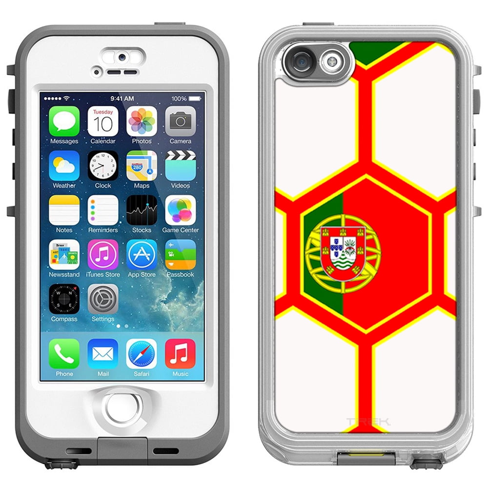 Skin Decal for LifeProof Nuud Apple iPhone SE Case Soccer Ball Portugal Flag by Trek Media Group