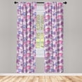 thumbnail image 3 of Ambesonne Purple Curtains, Watercolor Flower Art, Pair of 28"x95", Blue Pink, 3 of 5