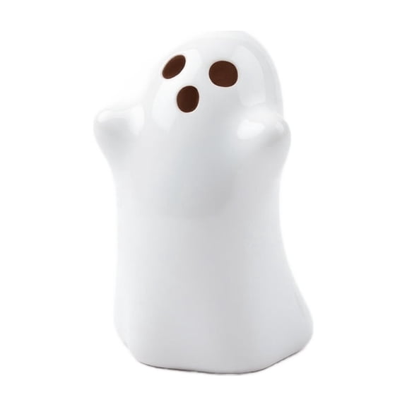 Halloween Home Decor Indoor, Halloween Mantel Decorations, Cute Halloween Decor, 1X1 Inch Glossy White Ghost Statue, Adorable Spooky Micro Landscape Ghost Family Figurine for