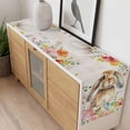 thumbnail image 4 of Grey Bunny Easter Table Runner 72 Inches Long Farmhouse Dress Scarves, Rabbit Spring Floral Eggs Retro Dining Tablerunner for Coffee Table/Kitchen Island/Party Décor, 13" x 72", 4 of 8