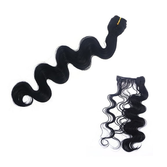 HEATSHAKING Hair Weave Human Hair Body Wave Bundles Black 1Pcs 20In Straightenable For Women