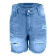 thumbnail image 5 of Seductiva jeans for women Stretchy Jean Shorts for Women 2025 Trendy Solid Color Ripped Distressed Denim Short Baggy Casual Womens Straight Leg Stretchy Jeans 1PC, 5 of 5