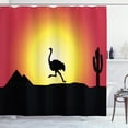 thumbnail image 1 of Ambesonne Ostrich Shower Curtain, Running Animal Silhouette, 69"Wx75"L, Dark Coral Yellow Black, 1 of 3