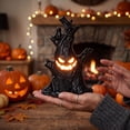 thumbnail image 4 of HHJZPR Halloween Summerween Spooky Tree Stump LED Light Figurine, Creepy Ghost Face Tree Monster Tabletop Lamp with Tombstone Detail for Fall Home Mantel Shelf Decor, 4 of 6