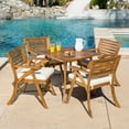 thumbnail image 1 of Manhattan Teak Finish Acacia Wood 5-Piece Dining Set, 1 of 6