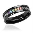 thumbnail image 2 of Pride Shack - Jet Black Rainbow String Full CZ Ring LGBT Lesbian Gay Pride Ring, 2 of 2