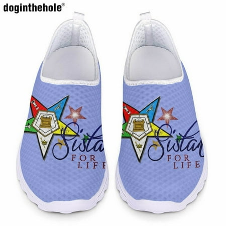 

OES Women s Summer Casual Shoes New Order of The Eastern Star Sisterhood Custom Flat Sneakers Breathable Mesh Shoes