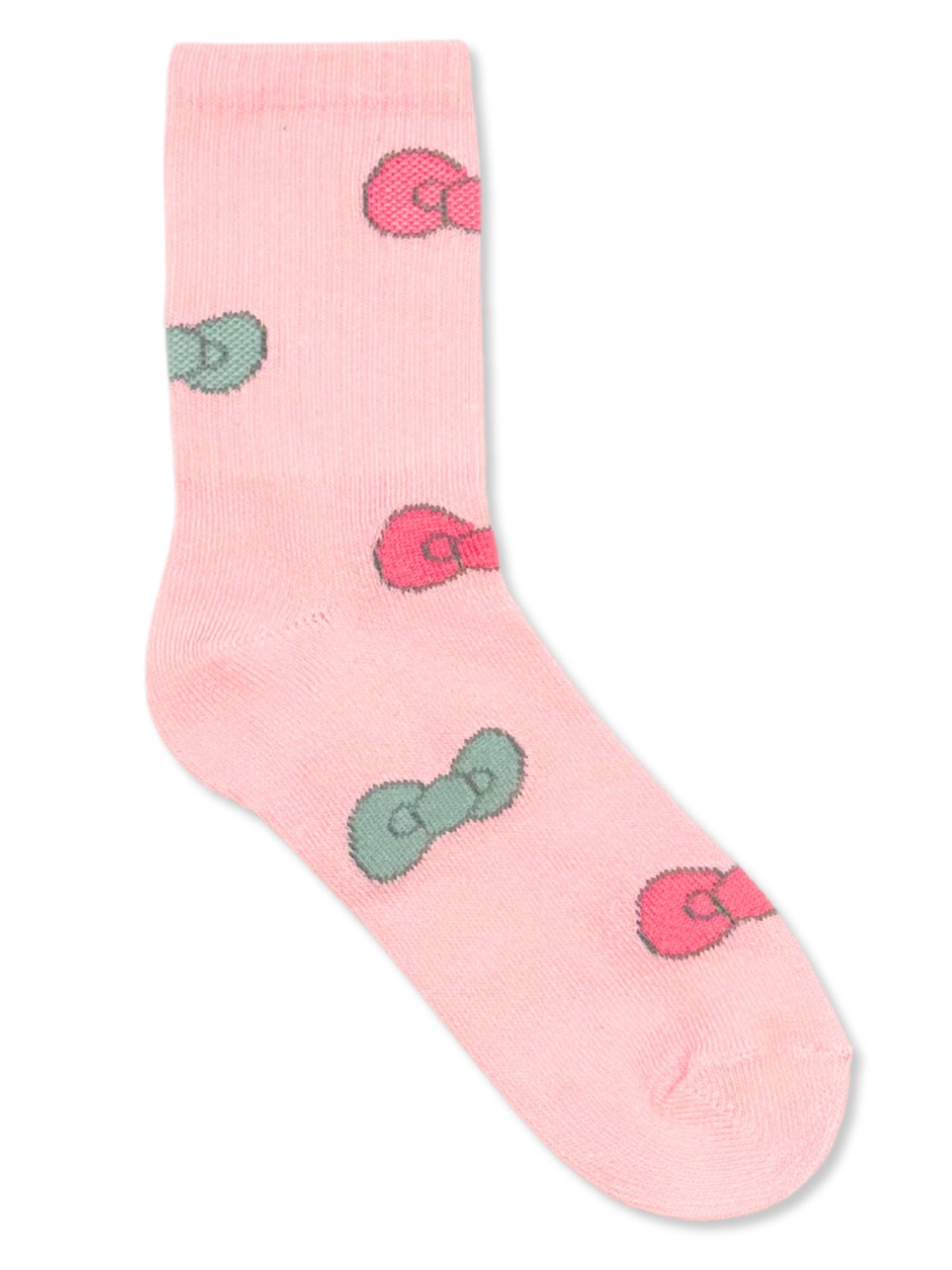 Hello Kitty Girls Mid-Crew Socks, 3-Pack, Sizes S/M-M/L