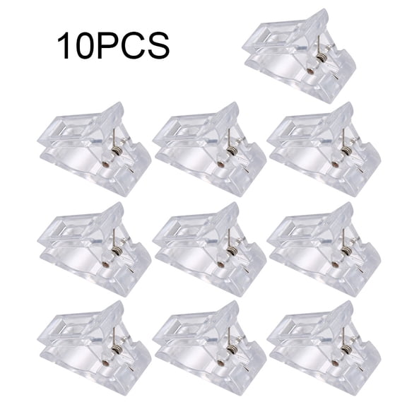 10PCS Transparent Polygel Quick Building Nail Tips Clips Finger Nail Extension LED Clamps Manicure Nail Art Tool Kit For Poly Gel