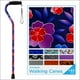 thumbnail image 1 of Bastón de diseño con mango descentrado, ligero y ajustable, con correa de transporte, diseño de flores de Maui., 1 of 5