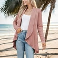thumbnail image 2 of ZQUUVOU Women's Solid Color Long Sleeved Knitted Cardigan Pocket Jacket (Pink,2XL), 2 of 8