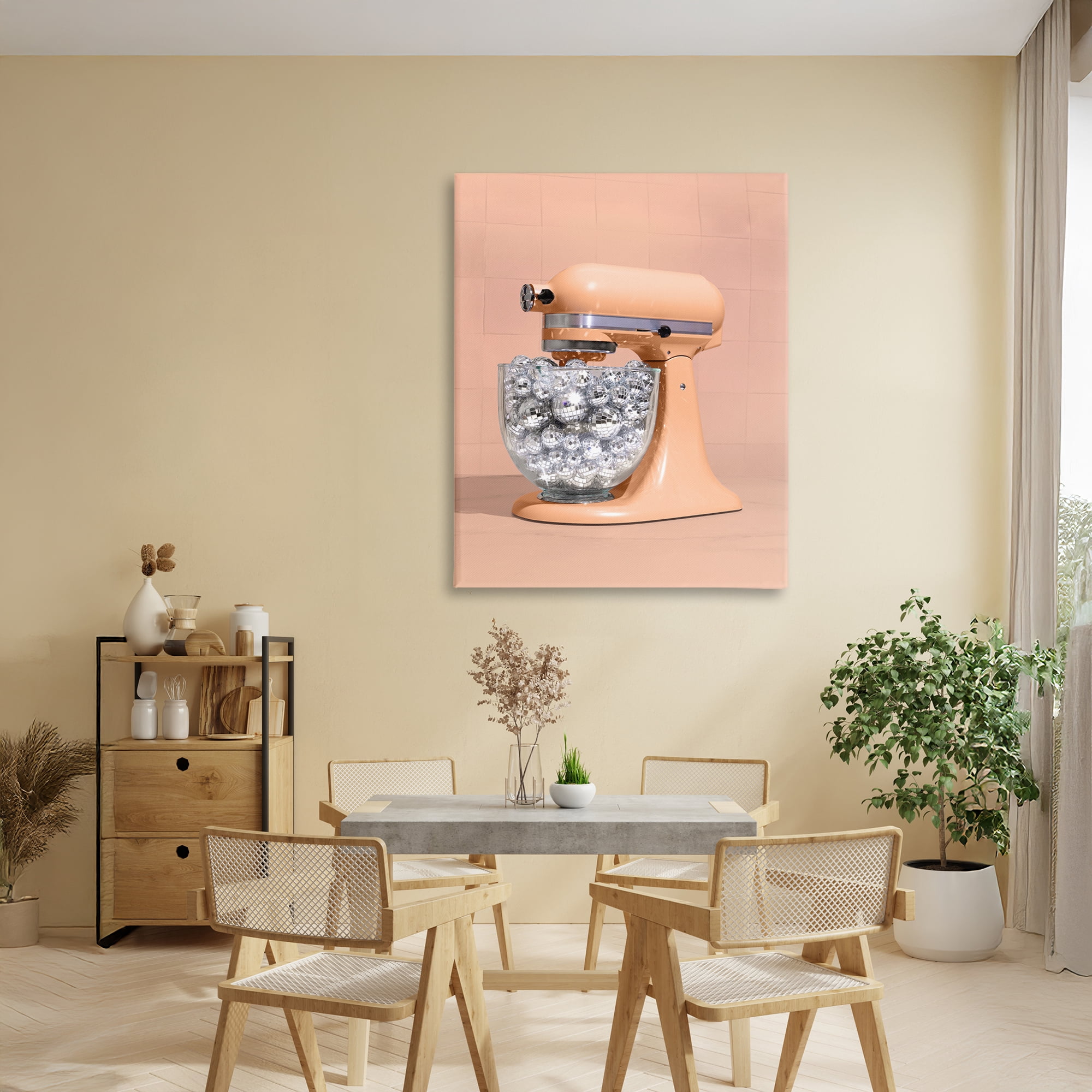 Stupell Industries Disco Kitchen Mixer over Orange Canvas Wall Art, design by LISH Creative
