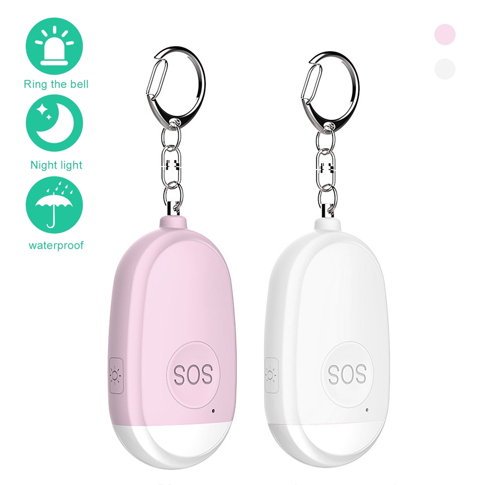 Portable SOS Emergency Alarm Keychain Self-Defense LED Flash Light Siren Safety 