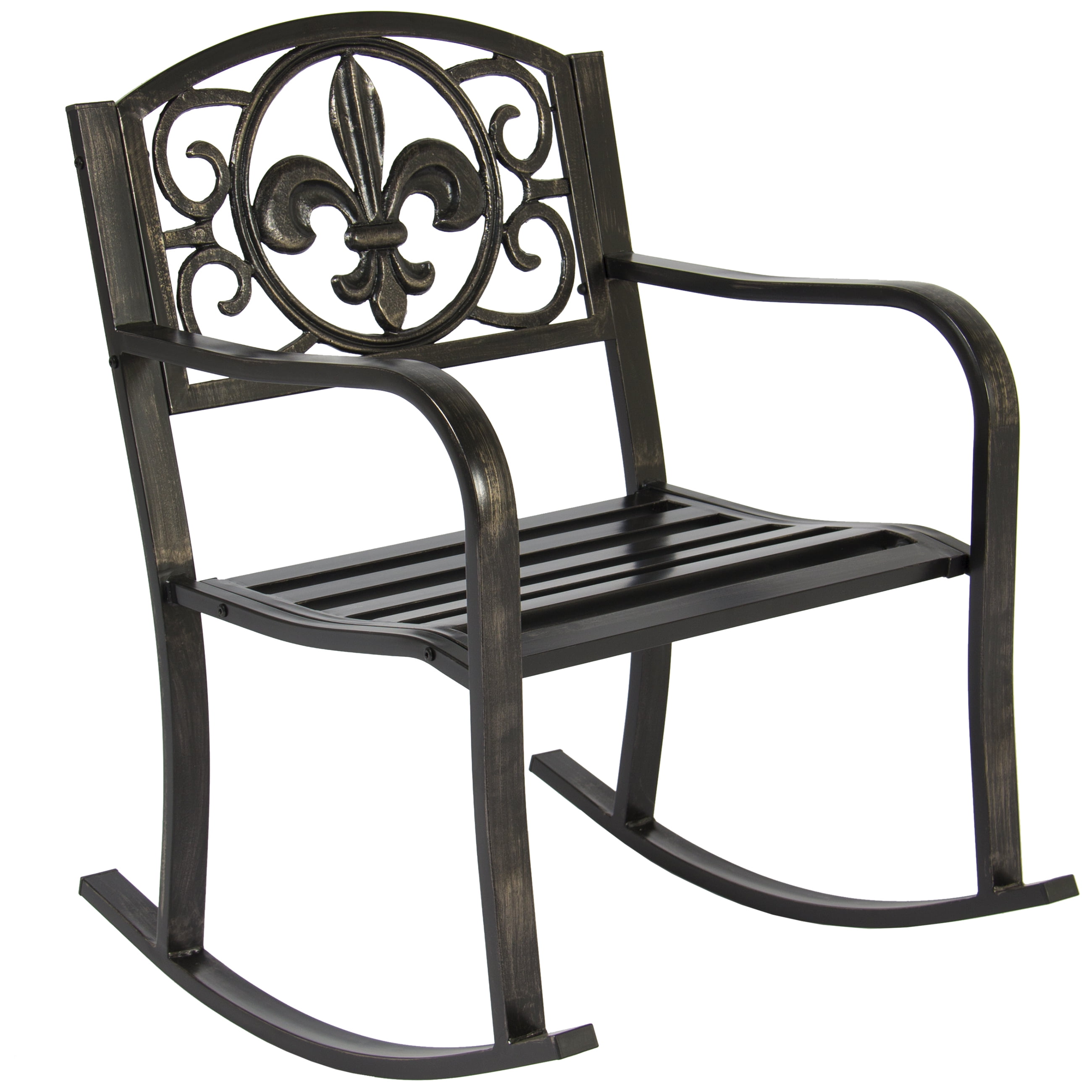 Patio Metal Rocking Chair Porch Seat Deck Outdoor Backyard Glider Rocker