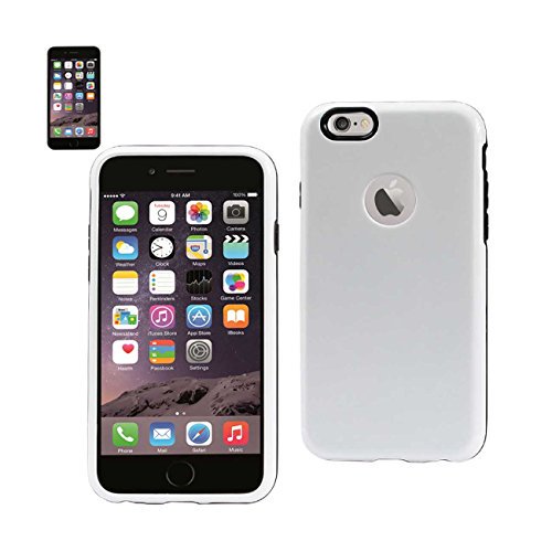 Reiko Dual Layer TPUPC Protector Cover for iPhone 6 Plus 5.5inch, iPhone 6S Plus 5.5inch- Retail Packaging - White