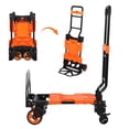 thumbnail image 3 of TacleeKii 2-in-1 Folding Hand Truck Dolly with Collapsible Basket, 330Lb Capacity, Retractable Handle, Portable Cart for Moving, Shopping, Orange, 3 of 10