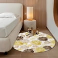 thumbnail image 2 of Yellow Ombre Spring Floral Round Area Rug 3.3Ft Washable Circle Rugs for Dining Room Table, Summer Botanical Flowers Non-Slip Carpet Floor Mats Indoor Outdoor Carpet Runner Aesthetic Home Decor, 2 of 8
