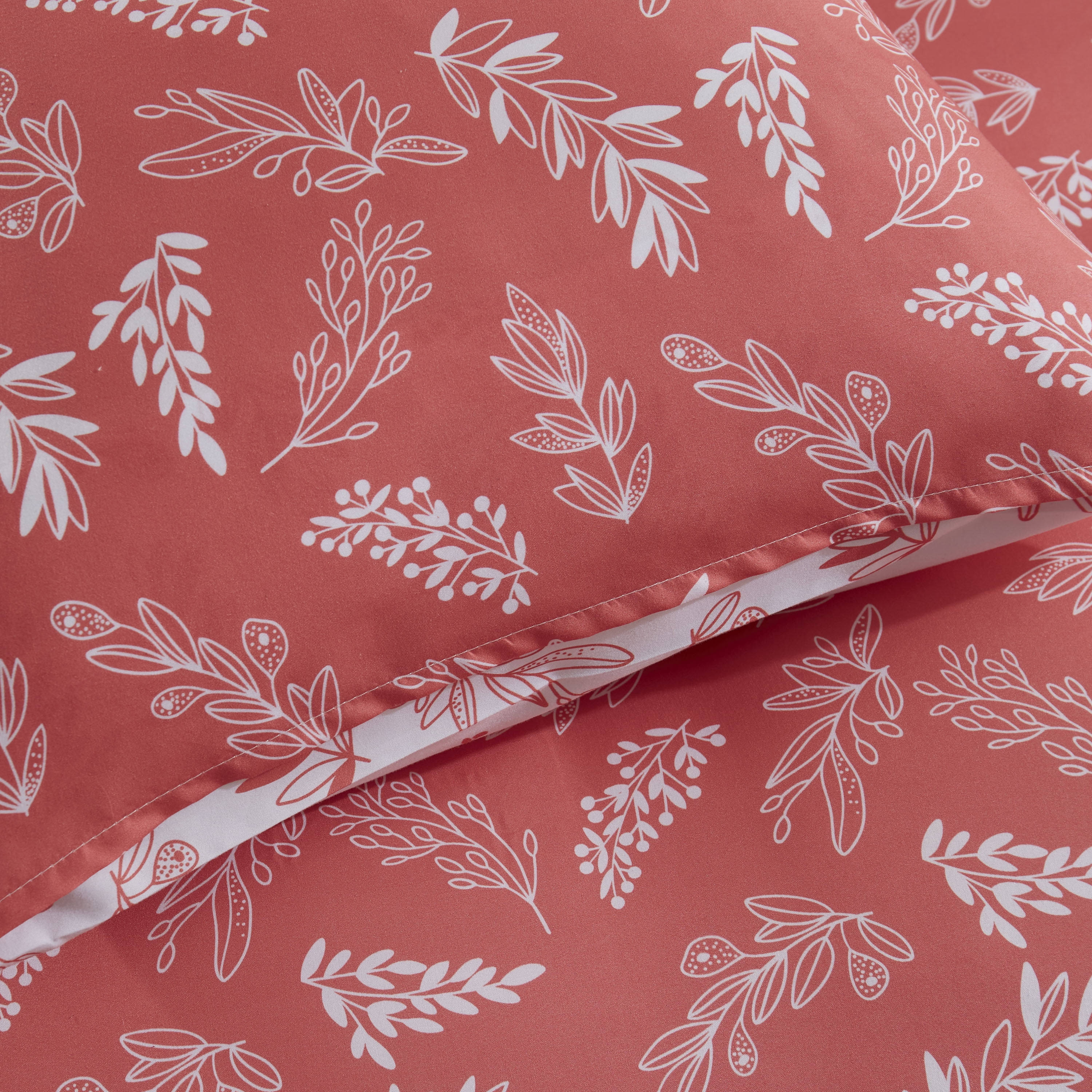 LammaLoe King Size Comforter Sets, 3 Piece Botanical Bed in a Bag, Reversible Bedding Comforter Set with Sheets, Modern Bed Set, Flamingo Pink/Cloudstone