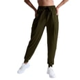 thumbnail image 2 of ClodeEU Women's Jogger Pants, Elastic High Waist Drawstring Sports Pant,Baggy Pants with Pockets Army Green,Womens Plus S, 2 of 5
