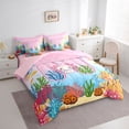 thumbnail image 3 of Feelyou Kawaii Ocean Axolotl Twin Bedding Sets 7-Piece for Teens, Initial H Letter Bedding Comforter Set, Dreamy Marine Animal Reversible Sheet Sets, Breathable Home Decor, 3 of 7