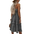thumbnail image 3 of Female Floral Print V-Neck Sleeveless Dress Spaghetti Strap Sundress, 3 of 4