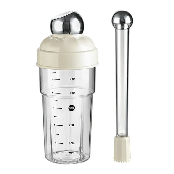 Ciwanning Multipurpose 600ml Clear Shakers Bottle With Double Function Lid For Cocktails Enthusiasts And Beverage Crafting