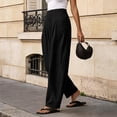 thumbnail image 2 of VV AVEORS Womens Linen Cotton Balloon Pants Baggy Barrel Trousers Wide Leg High Waisted Harem Cropped Ankle Length Boho Palazzo Black L, 2 of 7