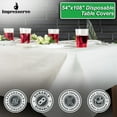 thumbnail image 2 of Impresserve 54" x 108" White Disposable  3-Ply Paper and Plastic Tablecloth - 5 Count, 2 of 5