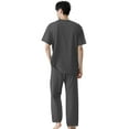 thumbnail image 3 of HAJWOH Dark Gray Scrubs Sets for Men Stretchy Nurse Uniform Short Sleeve V Neck Scrub Top & Pants Solid Color Medical Scrub Sets with Multi Pocket Dark Gray XL, 3 of 4