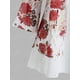 thumbnail image 4 of Más el tamaño de flor impresa blusa botón Capas Rosegal Blusas Tallas Grandes, 4 of 5
